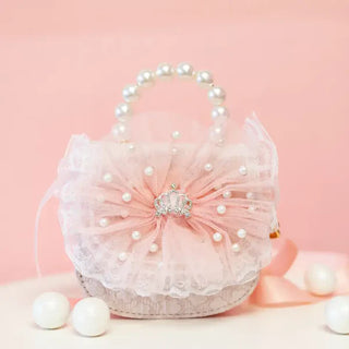 Bewaltz Mini Pearly Lace Crown Crossbody Pink