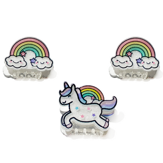 Great Pretenders Unicorn and Rainbow Mini Hairclips 3pc Set, Great Pretenders, cf-type-hair-clip, cf-vendor-great-pretenders, EB Girls, Great Pretenders, Great Pretenders Headband, Hair Clip 