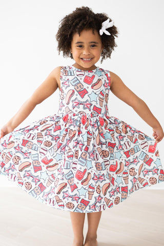 Mila & Rose Red, White & BBQ Tank Twirl Dress