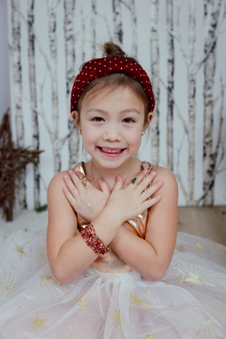 Great Pretenders, Great Pretenders Boutique Ruby Red Bracelet 3pc Set - Basically Bows & Bowties