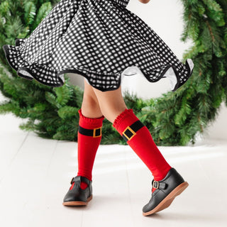 Little Stocking Co, Little Stocking Co Jolly St. Nick Knee High Socks 3-Pack - Basically Bows & Bowties