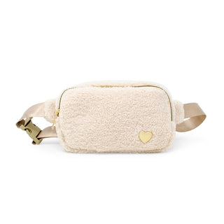 Zomi Gems Fuzzy Belt Bag w/ Heart For Kids - Beige