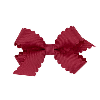 Mini Grosgrain Scallop Edge Hair Bow on Clippie, Wee Ones, Alligator Clip, Alligator Clip Hair Bow, cf-type-hair-bow, cf-vendor-wee-ones, Clippie, Clippie Hair Bow, Grosgrain Scallop Edge Hai