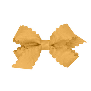 Mini Grosgrain Scallop Edge Hair Bow on Clippie, Wee Ones, Alligator Clip, Alligator Clip Hair Bow, cf-type-hair-bow, cf-vendor-wee-ones, Clippie, Clippie Hair Bow, Grosgrain Scallop Edge Hai