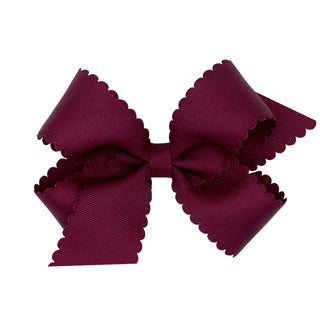 Medium Grosgrain Scallop Edge Hair Bow on Clippie, Wee Ones, Alligator Clip, Alligator Clip Hair Bow, cf-type-hair-bow, cf-vendor-wee-ones, Clippie, Clippie Hair Bow, Grosgrain Scallop Edge H