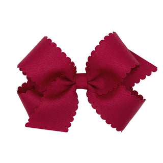 Medium Grosgrain Scallop Edge Hair Bow on Clippie, Wee Ones, Alligator Clip, Alligator Clip Hair Bow, cf-type-hair-bow, cf-vendor-wee-ones, Clippie, Clippie Hair Bow, Grosgrain Scallop Edge H