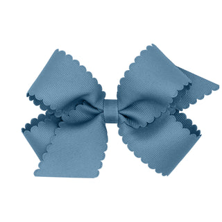 Medium Grosgrain Scallop Edge Hair Bow on Clippie, Wee Ones, Alligator Clip, Alligator Clip Hair Bow, cf-type-hair-bow, cf-vendor-wee-ones, Clippie, Clippie Hair Bow, Grosgrain Scallop Edge H