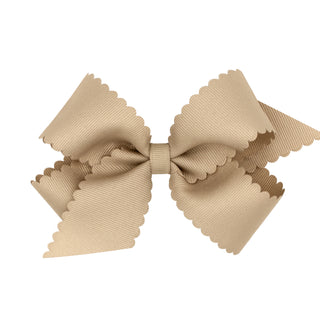 Medium Grosgrain Scallop Edge Hair Bow on Clippie, Wee Ones, Alligator Clip, Alligator Clip Hair Bow, cf-type-hair-bow, cf-vendor-wee-ones, Clippie, Clippie Hair Bow, Grosgrain Scallop Edge H