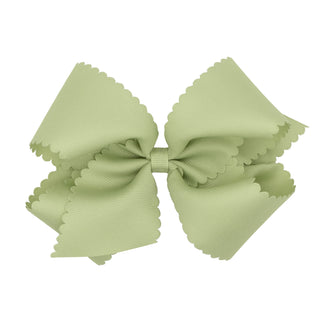 King Grosgrain Scallop Edge Hair Bow on Clippie, Wee Ones, Alligator Clip, Alligator Clip Hair Bow, cf-type-hair-bow, cf-vendor-wee-ones, Clippie, Clippie Hair Bow, Grosgrain Scallop Edge Hai