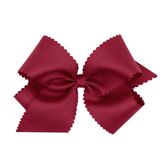 King Grosgrain Scallop Edge Hair Bow on Clippie, Wee Ones, Alligator Clip, Alligator Clip Hair Bow, cf-type-hair-bow, cf-vendor-wee-ones, Clippie, Clippie Hair Bow, Grosgrain Scallop Edge Hai