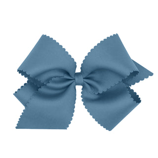 King Grosgrain Scallop Edge Hair Bow on Clippie, Wee Ones, Alligator Clip, Alligator Clip Hair Bow, cf-type-hair-bow, cf-vendor-wee-ones, Clippie, Clippie Hair Bow, Grosgrain Scallop Edge Hai