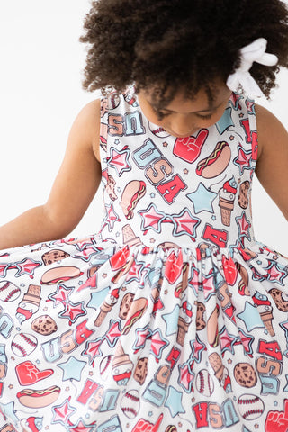 Mila & Rose Red, White & BBQ Tank Twirl Dress