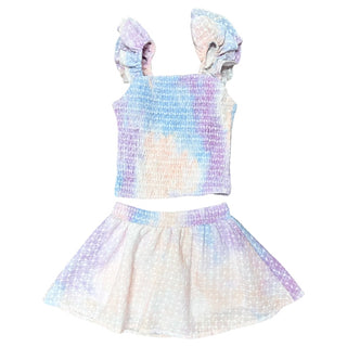 FBZ Purple Blue Tie Dye Eyelet Skort