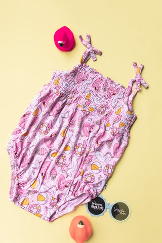 Dream Big Little Co, DBLC X Jessica Crum Girls Just Wanna Have Sun Bubble Romper - Basically Bows & Bowties