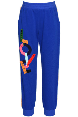 Hannah Banana Love w/Crochet Trim Royal Blue Joggers, Hannah Banana, Big Girl, Big Girl Clothing, Bottoms, cf-size-4, cf-size-5, cf-size-6x, cf-size-7, cf-size-8, cf-type-jogger, cf-vendor-ha