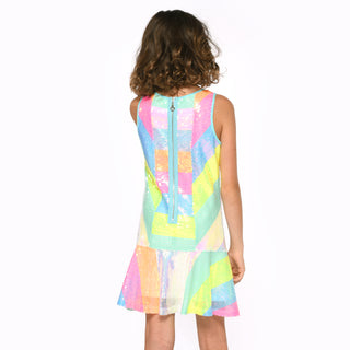 Hannah Banana, Hannah Banana Dropped Waist Sequined Stripe Dress - Basically Bows & Bowties