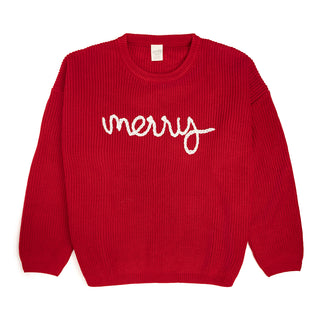 Sweet Wink Merry Christmas Yarn Knit Adult Sweater