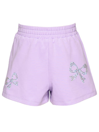 Baby Sara Rhinestone Bows Purple Shorts