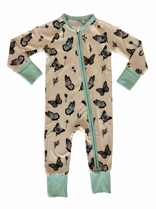 In My Jammers Butterfly Zipper Romper, In My Jammers, Bamboo, Bamboo Pajamas, Butterflies, Butterfly, cf-size-2t, cf-size-9-12-months, cf-type-pajamas, cf-vendor-in-my-jammers, Convertible, C