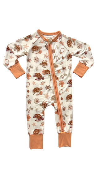 In My Jammers Turtle Zipper Romper, In My Jammers, Bamboo, Bamboo Pajamas, cf-size-0-3-months, cf-size-12-18-months, cf-size-18-24-months, cf-size-2t, cf-size-3-6-months, cf-size-6-9-months, 