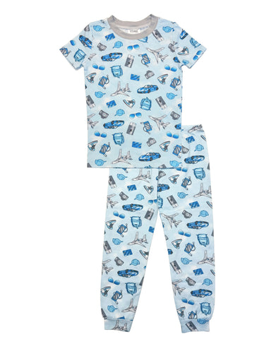 Esme Blue Jet Set S/S Pajama Set