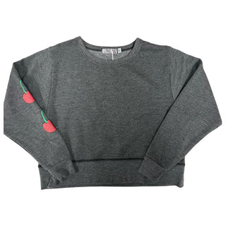 T2Love Double Cherries L/S Boxy Crew Top