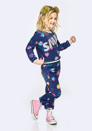 Baby Sara Smile Sequin Patch Detail L/S Navy Top, Baby Sara, Baby Sara, Baby Sara Long Sleeve Top, cf-size-4, cf-size-5, cf-size-6, cf-size-6x, cf-type-top, cf-vendor-baby-sara, Fall 2023, GB