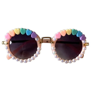 Lola and The Boys Beaded Pearl Sunglasses