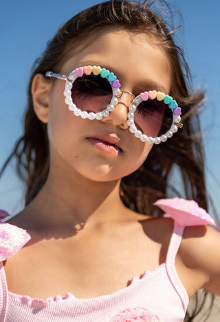 Lola and The Boys Beaded Pearl Sunglasses