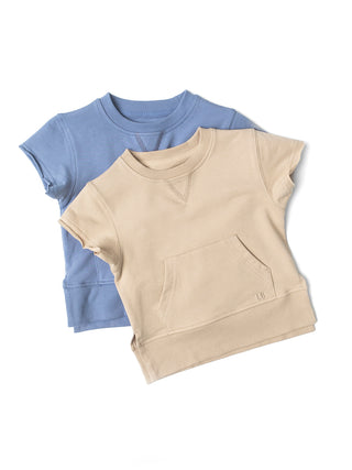 Little Bipsy Raw Edge Crewneck - Beige