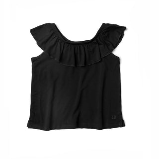 Little Bipsy Ruffle Bamboo Top - Black