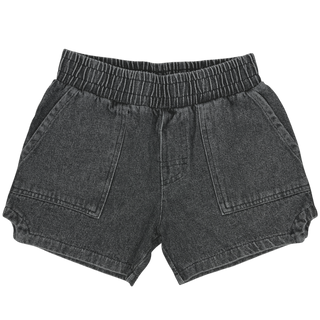 Tiny Whales Bodie Dad Shorts - Stonewashed Black Denim