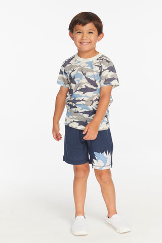 Chaser All Over Camo Shark Boys S/S Tee