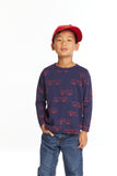 Chaser Fire Trucks Boys Long Sleeve Crew Neck Tee