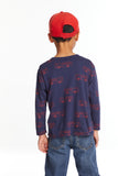 Chaser Fire Trucks Boys Long Sleeve Crew Neck Tee