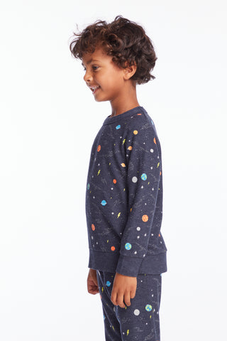 Chaser, Chaser Planets Boys Long Sleeve Pullover - Basically Bows & Bowties