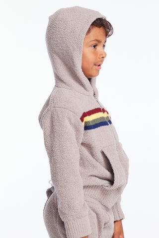 Chaser Boys Heather Grey Zip Up Hoodie