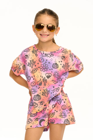 Chaser Wynn Cosmic Sunset Print Tee, Chaser, cf-size-4, cf-type-shirt, cf-vendor-chaser, Chaser, Chaser Kids, Chaser Kids Tee, Chaser Tee, Cosmic Sunset, T-shirt, Shirt - Basically Bows & Bow