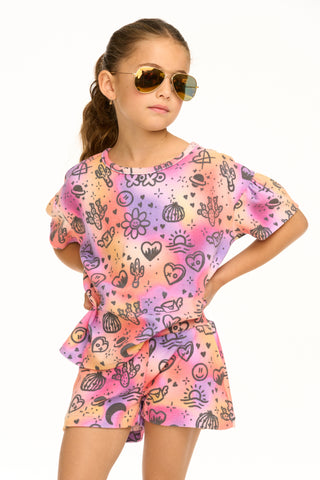 Chaser Wynn Cosmic Sunset Print Tee, Chaser, cf-size-4, cf-type-shirt, cf-vendor-chaser, Chaser, Chaser Kids, Chaser Kids Tee, Chaser Tee, Cosmic Sunset, T-shirt, Shirt - Basically Bows & Bow