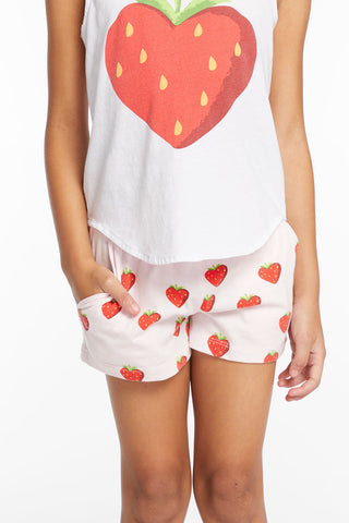 Chaser Heart Strawberry All Over Girls Shorts