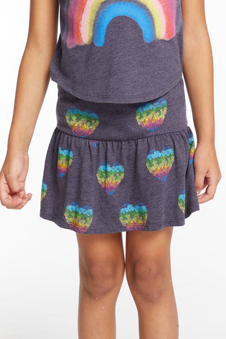 Chaser All Over Hearts Girls Peplum Skort