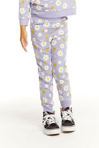 Chaser Smiley Daisies Slim Joggers, Chaser, cf-size-10, cf-size-4, cf-size-5, cf-size-6, cf-size-8, cf-type-pants, cf-vendor-chaser, Chaser, Chaser Daisy Sweatpant, Chaser Joggers, Chaser Kid