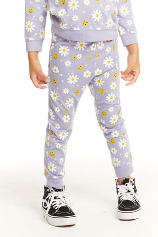 Chaser Smiley Daisies Slim Joggers, Chaser, cf-size-10, cf-size-4, cf-size-5, cf-size-6, cf-size-8, cf-type-pants, cf-vendor-chaser, Chaser, Chaser Daisy Sweatpant, Chaser Joggers, Chaser Kid