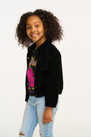 Chaser, Chaser Zaria Raven Black Corduroy Jacket - Basically Bows & Bowties