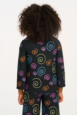 Chaser Rainbow Swirl Ruffle Neck Long Sleeve, Chaser, cf-size-4, cf-size-5, cf-size-6, cf-size-8, cf-type-top, cf-vendor-chaser, Chaser, Chaser Kids, Chaser Long Sleeve Tee, Chaser Tee, Girls