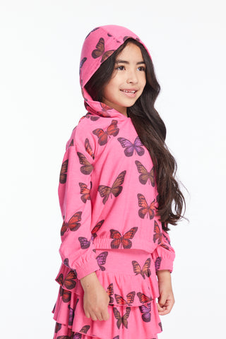 Chaser Colorful Butterflies Girls Pullover Hoodie