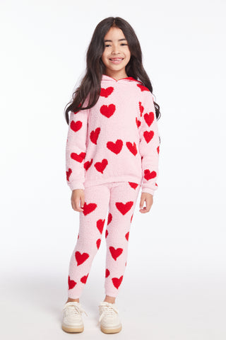 Chaser Fuzzy Fleece Sugar Heart Girls Legging