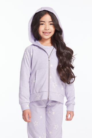 Chaser Girls Purple Sky Zip Up Hoodie