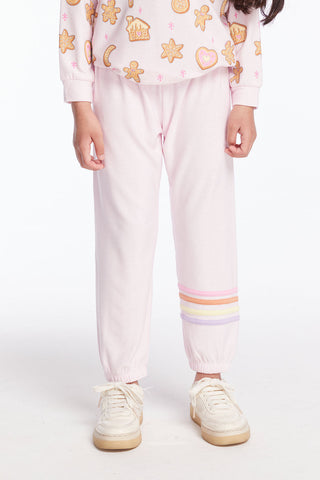 Chaser Slim Slouchy Pinky Girls Pant with Strappings