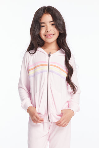 Chaser Girls Pinky Rainbow Zip Up Hoodie